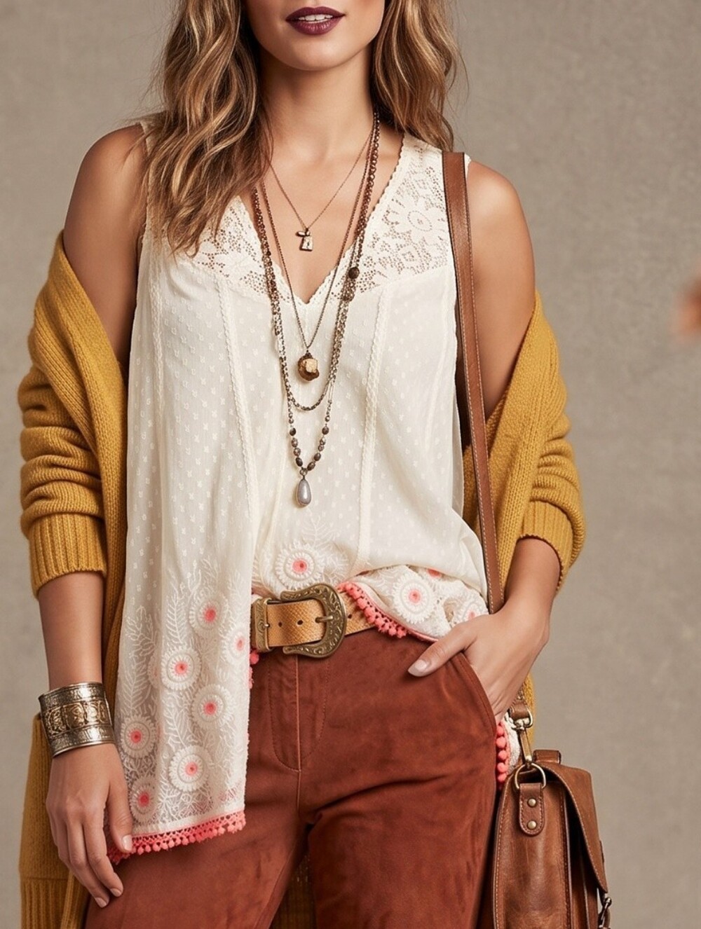 Anthropologie Vanessa Virginia Embroidered Lace Tiered Tank Top Size 8